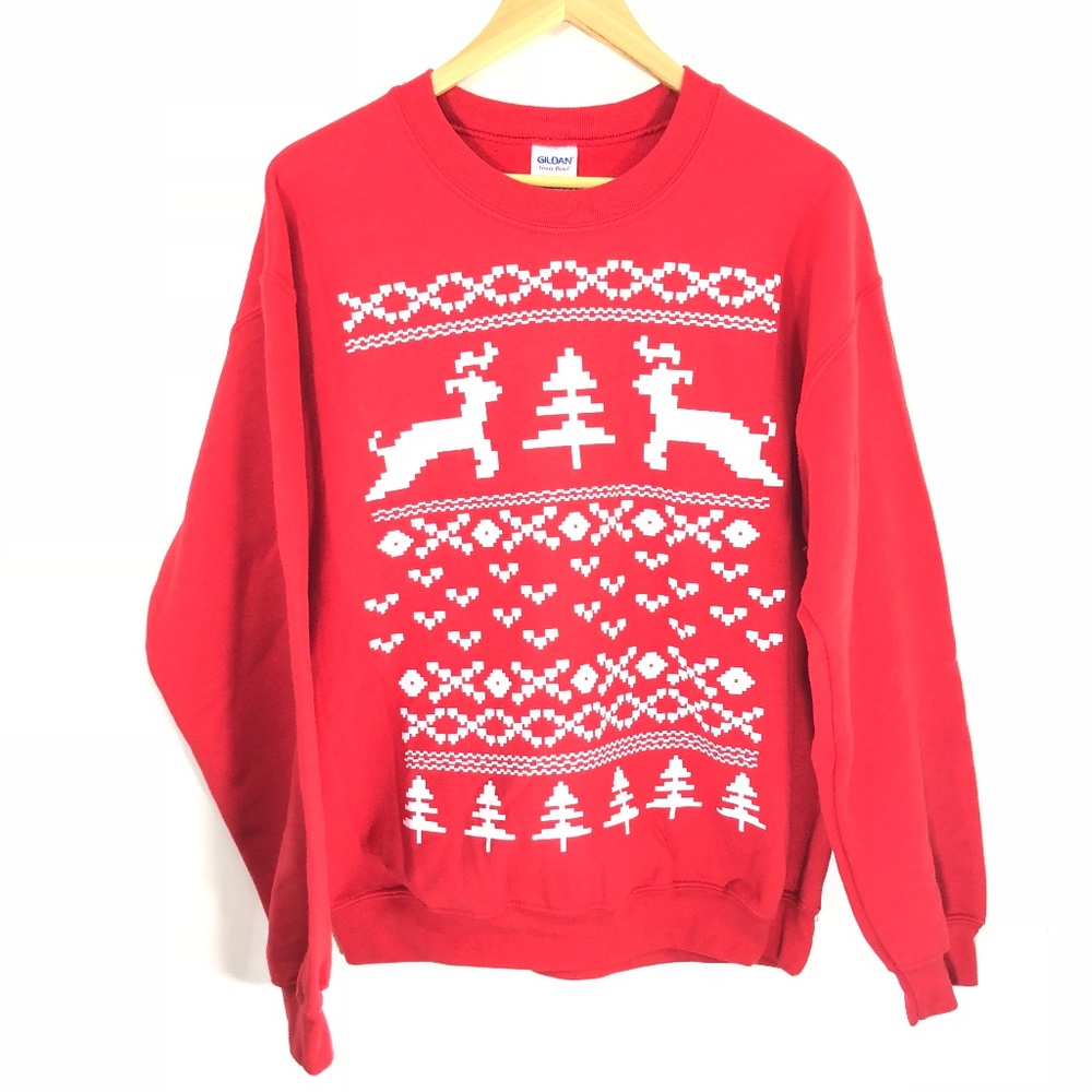 Christmas Sweatshirt Reindeer Size Medium